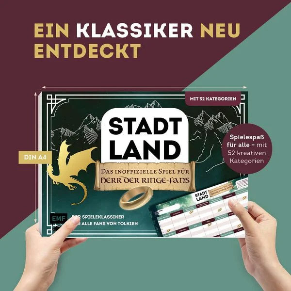 Stadt, Land, das inoffizielle Spiel für Herr der Ringe-Fans - Der Spieleklassiker für alle Fans von Tolkien