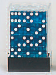 Koplow Würfel - Transparent: Standard Square blau/weiß (36er-Set in Acrylbox, 12mm)