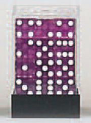 Koplow Würfel - Transparent: Standard Square rosa /weiß (36er-Set in Acrylbox, 12mm)
