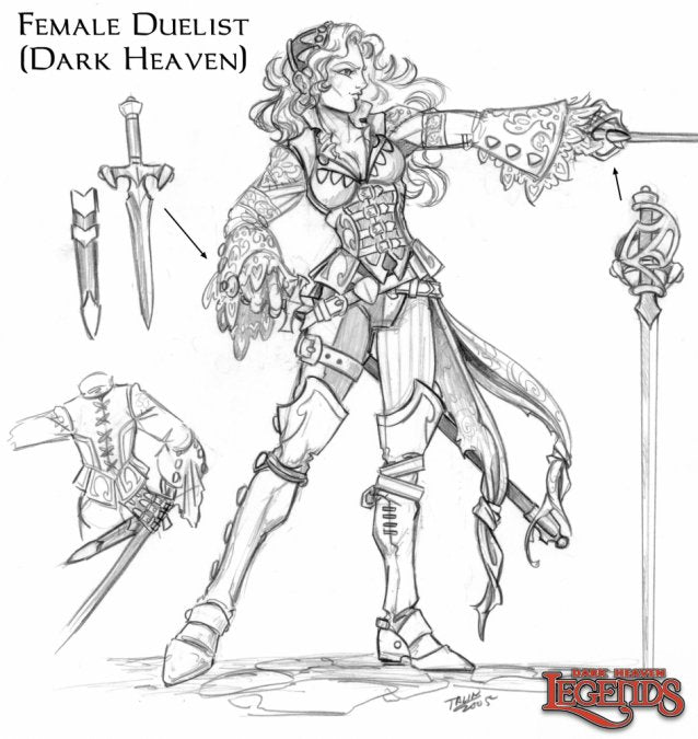 Reaper 02981: Lonnia, Female Duelist, Dark Heaven Legends