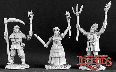 Reaper 03123: Townsfolk VIII: Village Mob (3), Dark Heaven Legends
