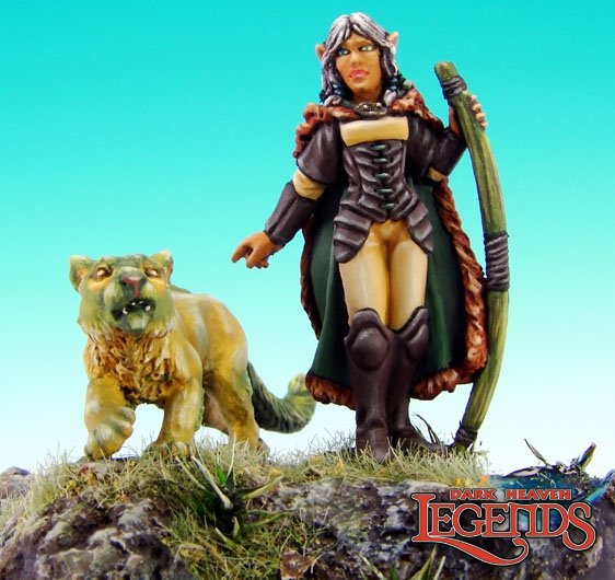 Reaper 03401: Aeris, Elf Ranger & Panther, Dark Heaven Legends