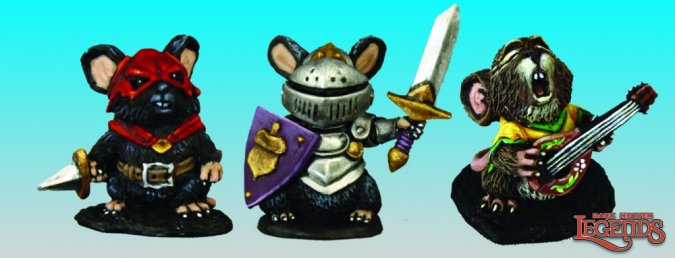 Reaper 03542: Mouslings: Bard, Thief, Knight, Dark Heaven Legends