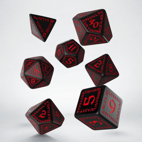 Runic Black & red Dice Set