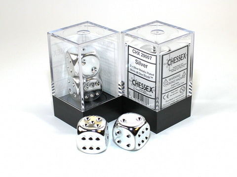 Silver Metallic 16mm d6 Pair