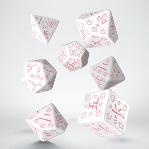 Q-Workshop Dice Set: Japanese - Cherry Blossoms Petals