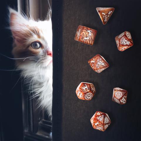 Q-Workshop Dice: Cats Dice Set - Muffin