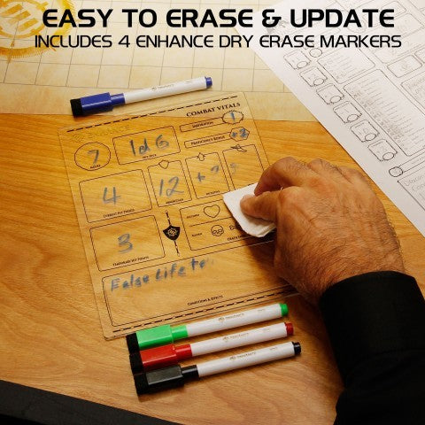 ENHANCE Tabletop Acrylic Character Sheets Clear