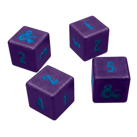 Phandelver Campaign 4D6 Heavy Metal Dice "Royal Purple and Sky Blue" for Dungeons & Dragons