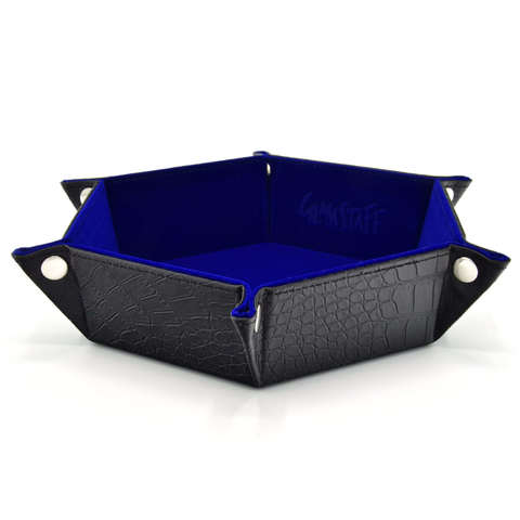 Hexagonal Foldable Rolling Tray - Dragon Skin Blue