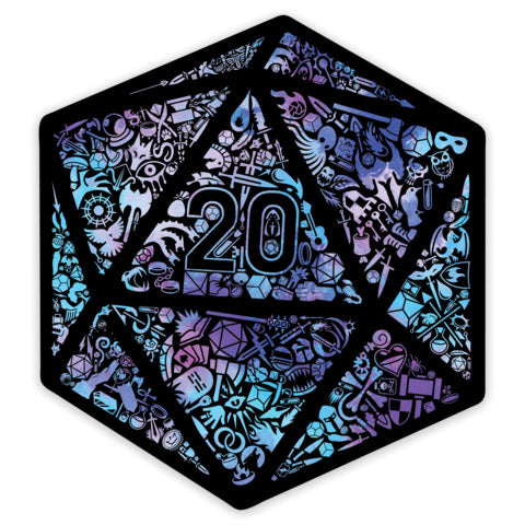 Holographic Mosaic D20 Sticker