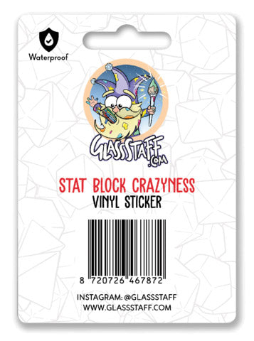 Stat Block Crazy Sticker