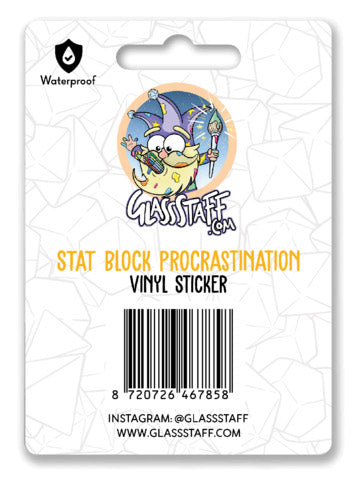 Stat Block Procrastination Sticker