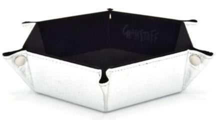 Hexagonal Foldable Rolling Tray - Dragon Skin Silver