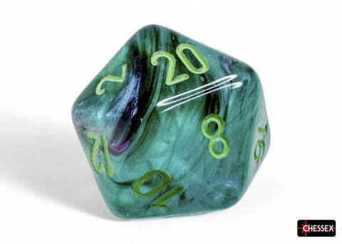 Chessex Borealis Luminary Würfelset – Kelp mit hellgrüner Schrift (7-teilig)