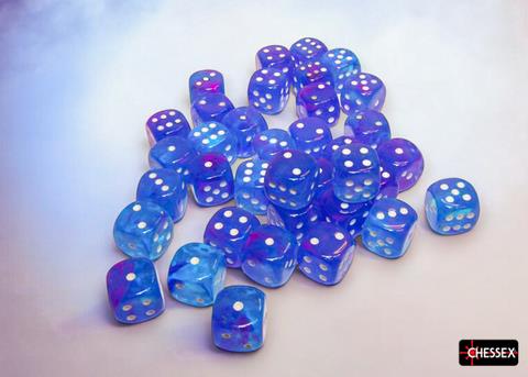 Nebula® 12mm d6 Aura™/white Luminary™ Dice Block™ (36 dice)