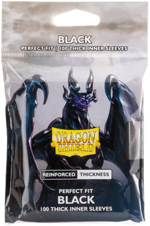 Dragon Shield Sleeves - Perfect fit - Standard size - Inner Sleeves - Thick Inner Black (100)