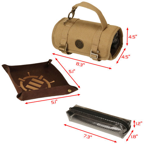 ENHANCE Venture™ Canvas Dice Roll Case – Würfeltasche mit Dice Tray & Zubehörfächern