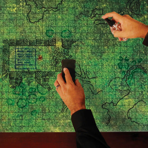 ENHANCE RPG Battle Grid Spielmatte 24" x 36" – Grass inkl. Marker-Set & Transporttasche