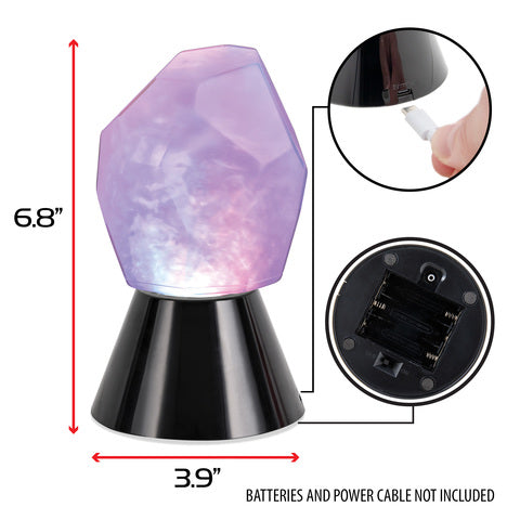 ENHANCE Tabletop Crystal Lamp - Portable Crystal Light with Swirling RGB Lighting Effect