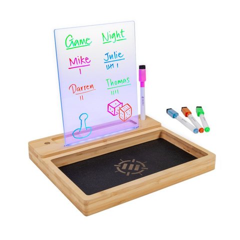ENHANCE LED Writing Score Board & Dice Tray for Table Games - Dice Rolling Tray