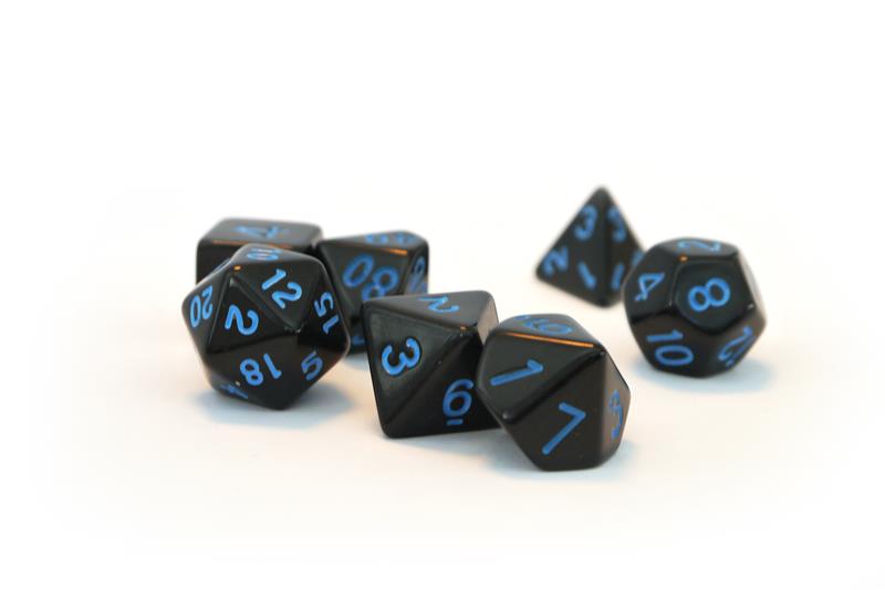 Würfelset Pearl: Black/Blue (7)