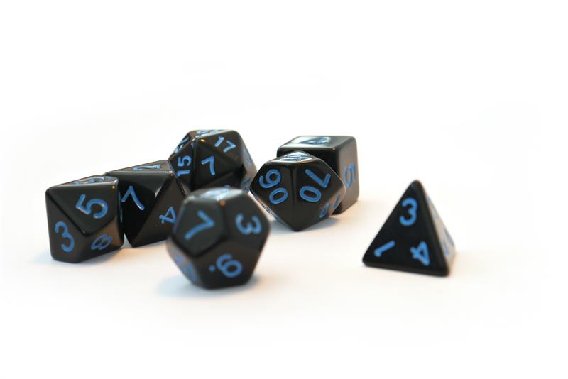 Würfelset Pearl: Black/Blue (7)