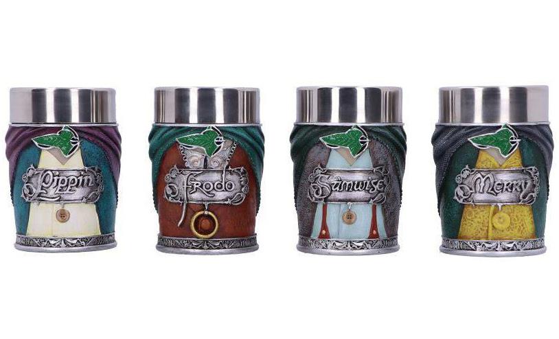 Lord of the Rings Shotglass 4-Pack Hobbits