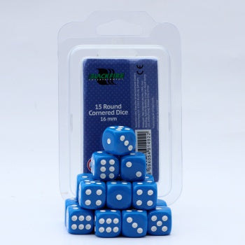 Blackfire Dice - 16mm D6 Dice Set - Blue (15 Dice)