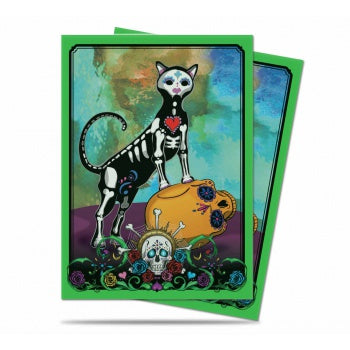 UP - Deck Protector Sleeves - Dia De Los Muertos - Cat (50 Sleeves)