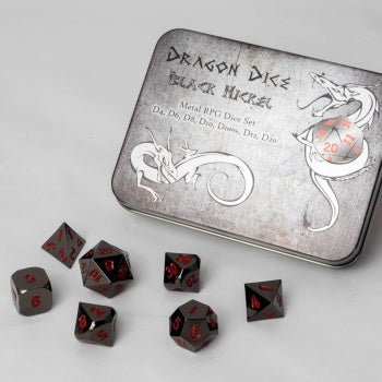 Blackfire Dice - Metal Dice Set - Black (7 Dice)