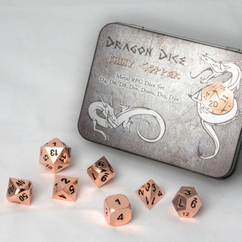 Blackfire Dice - Metal Dice Set - Shiny Copper (7 Dice)
