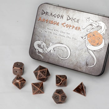 Blackfire Dice - Metal Dice Set - Antique Copper (7 Dice)