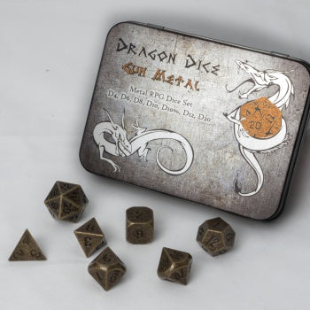 Blackfire Dice - Metal Dice Set - Gun Metal (7 Dice)