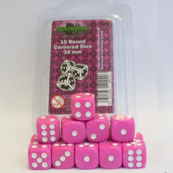 Blackfire Dice - 16mm D6 Dice Set - Pink (15 Dice)