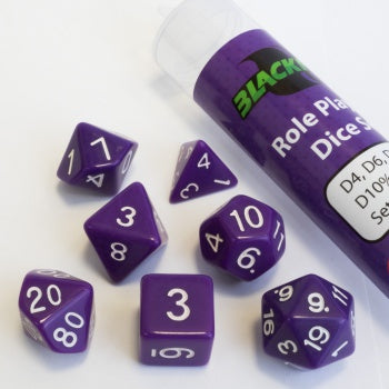 Blackfire Dice - 16mm Role Playing Dice Set - Purple (7 Dice)