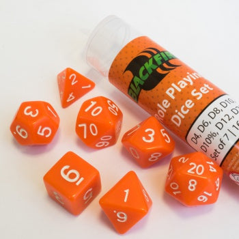 Blackfire Dice - 16mm Role Playing Dice Set - Orange (7 Dice)