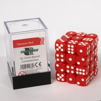 Blackfire Dice Cube - 12mm D6 36 Dice Set - Opaque Red