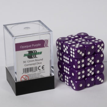 Blackfire Dice Cube - 12mm D6 36 Dice Set - Opaque Purple