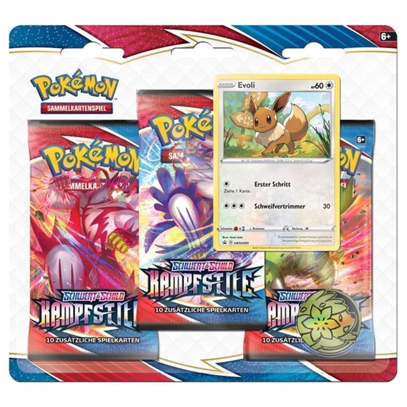 PKM - Schwert und Schild 5 Kampfstile, 3-Pack Blister (DE) Evoli
