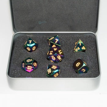 Blackfire Dice - Metal Dice Set - Scorched Rainbow (7 Dice)