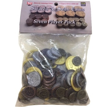 Swords & Sails: Historic Metal Coins 7 Player Pack