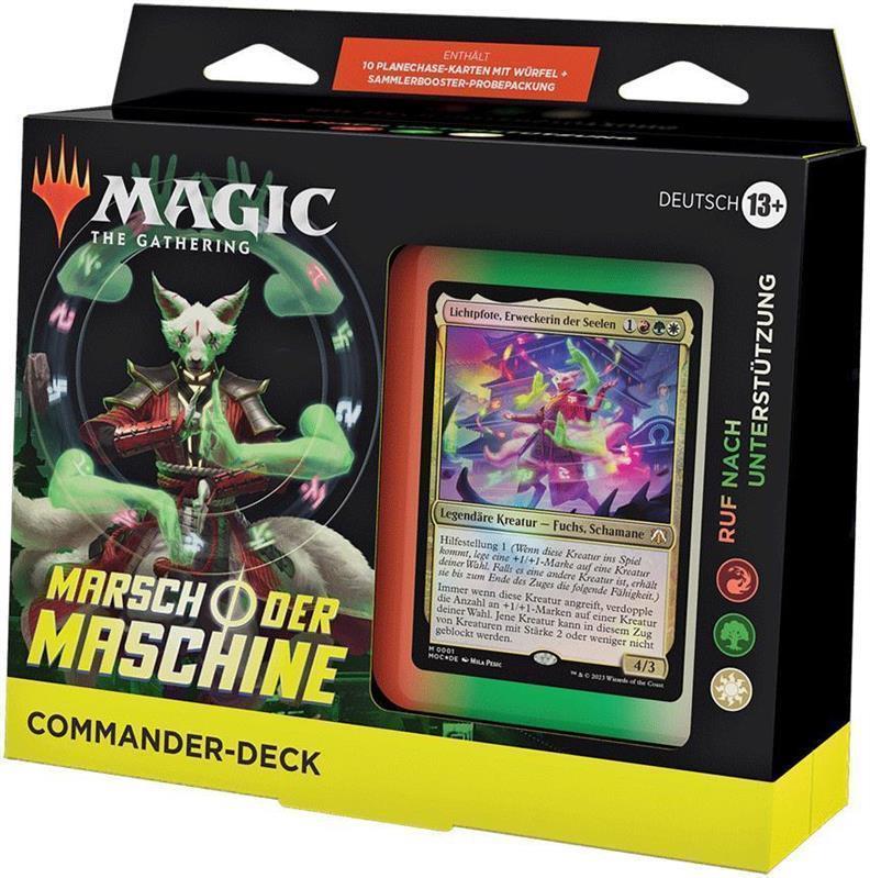 MTG - Marsch der Maschine Commander Deck (DE) Ruf nach Unterstützung (Weiß/Rot/Grün)