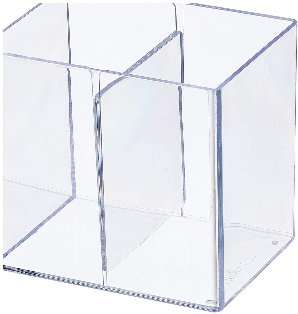 UP - 4-Compartment Card Storage Box - Clear