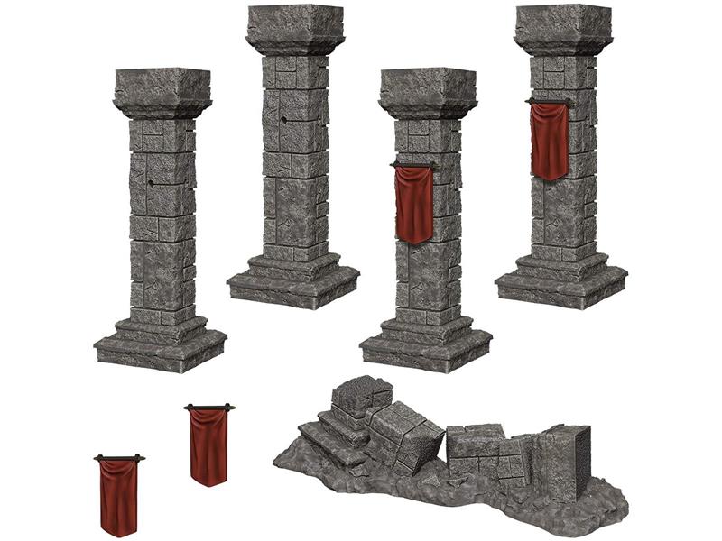 WizKids Deep Cuts Unpainted Miniatures - Pillars & Banners
