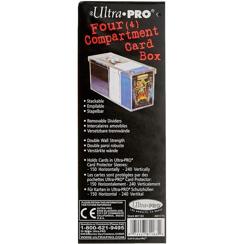 UP - 4-Compartment Card Storage Box - Clear
