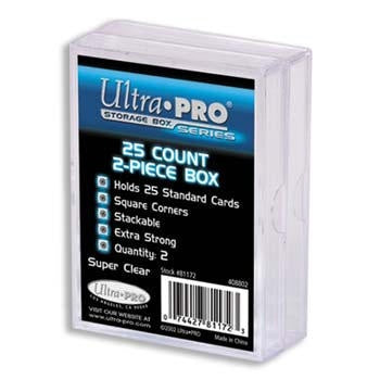 UP - 2-Piece Storage Box - for 25 Cards - Clear (2 Boxes)