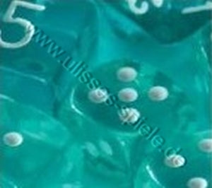 Translucent 16mm d6 pips Dice Blocks (12 Dice) Teal/white