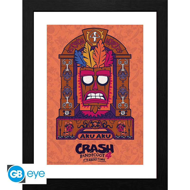 Crash Bandicoot Poster im Rahmen "Aku Aku" 30 x 40 cm