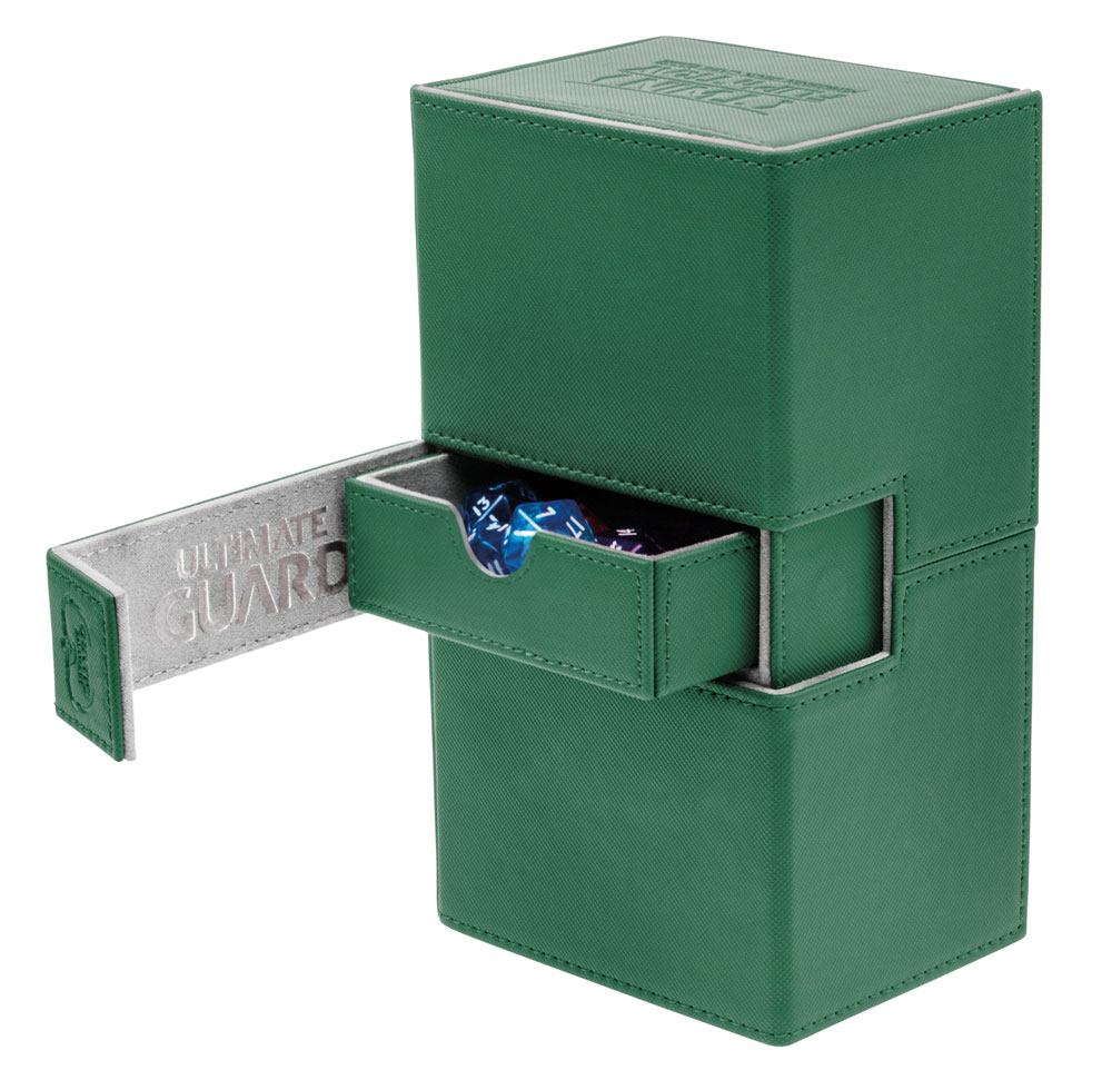 Ultimate Guard Twin Flip´n´Tray Deck Case 160+ Standard Size XenoSkin™ Green